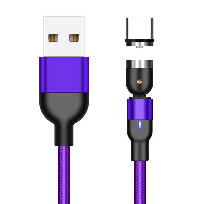 Cable magnético rápido 3A/1m Micro USB cargador rápido tipo C imán Cable de teléfono Android para Samsung para iPhone 11 MAX Xs X 6: Type C Purple