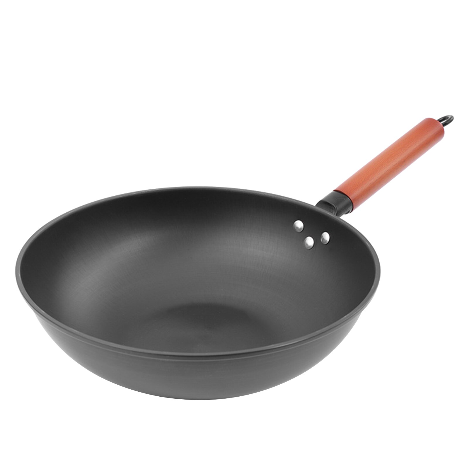 Non-stick Pan Met Deksel Gietijzeren Wok Bak Zonder Olie Rook Koekenpan Wok Zonder Fosfor Keuken Pan voor Oven Gasfornuis: without Lid