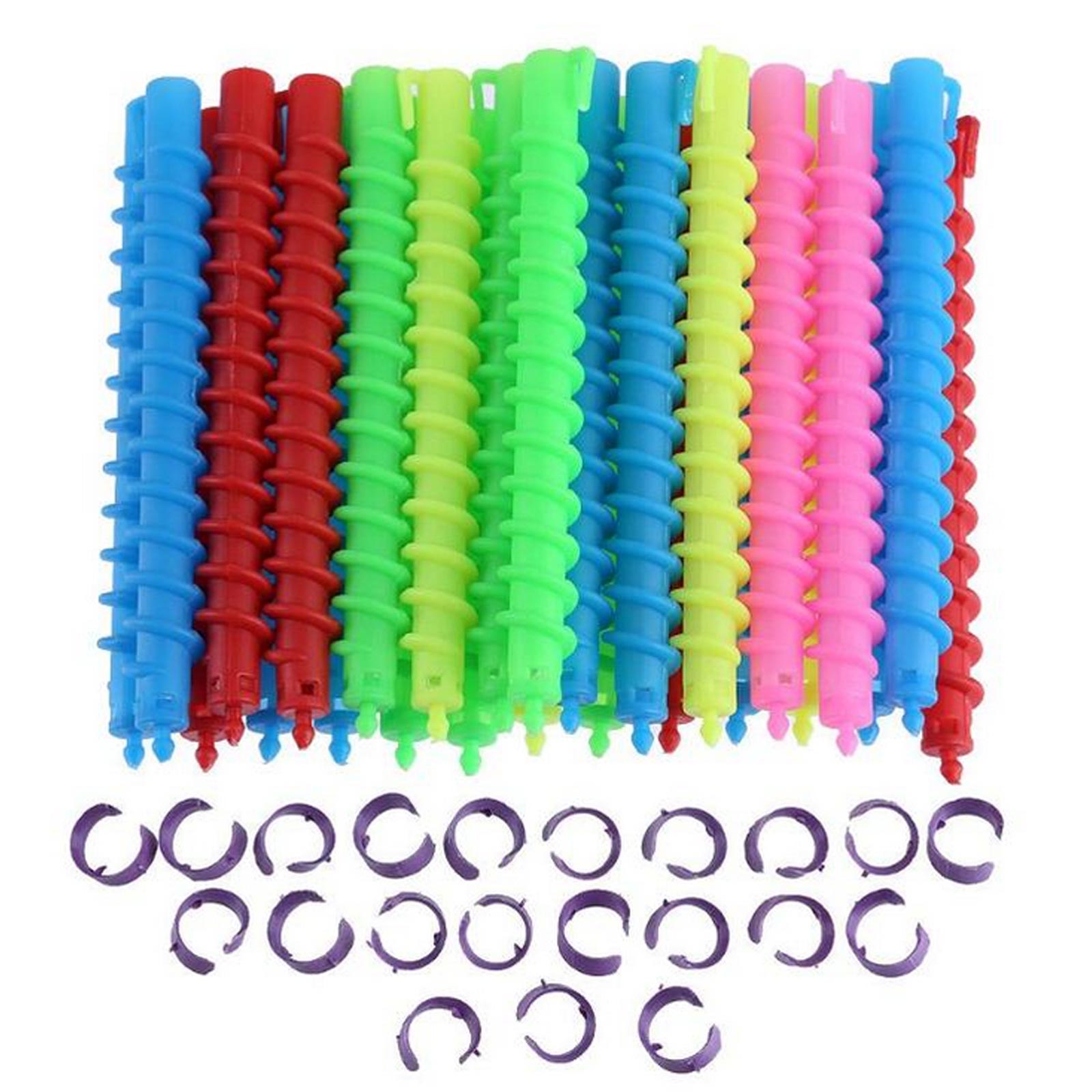 40 stücke Lange Spirale Haar Lockenwickler Keine Wärme Spirale Locken Styling Rollen Zubehör für Hause Salon DIY Haarstyling-gelee Zufällige Farben: Größe 1