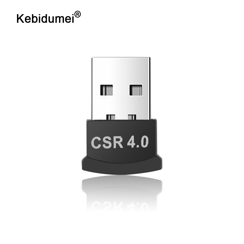 Kebidumei Adaptador USB Bluetooth CSR V4.0 de modo Dual Dongle inalámbrico controlador libre USB2.0 20m 3Mbps para Windows 7 8 10 XP Vista