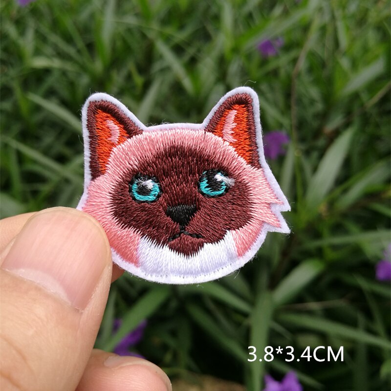 Computer embroidered badge cute little cat animal head embroidered cloth sticker decorative patch sticker