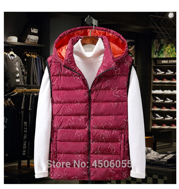 Vest herre ærmeløs jakke vest sort blå hættetrøjer vinter stor størrelse 7xl 8xl 9xl 10xl tyk mand vindjakke homme varm frakke: Rød vest / 7xl