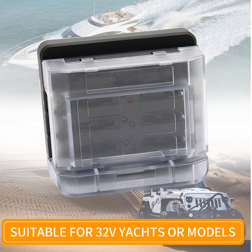 6 Way Modular Fuse Box Circuit Fuse Block 32V for Car RV Boat Yacht