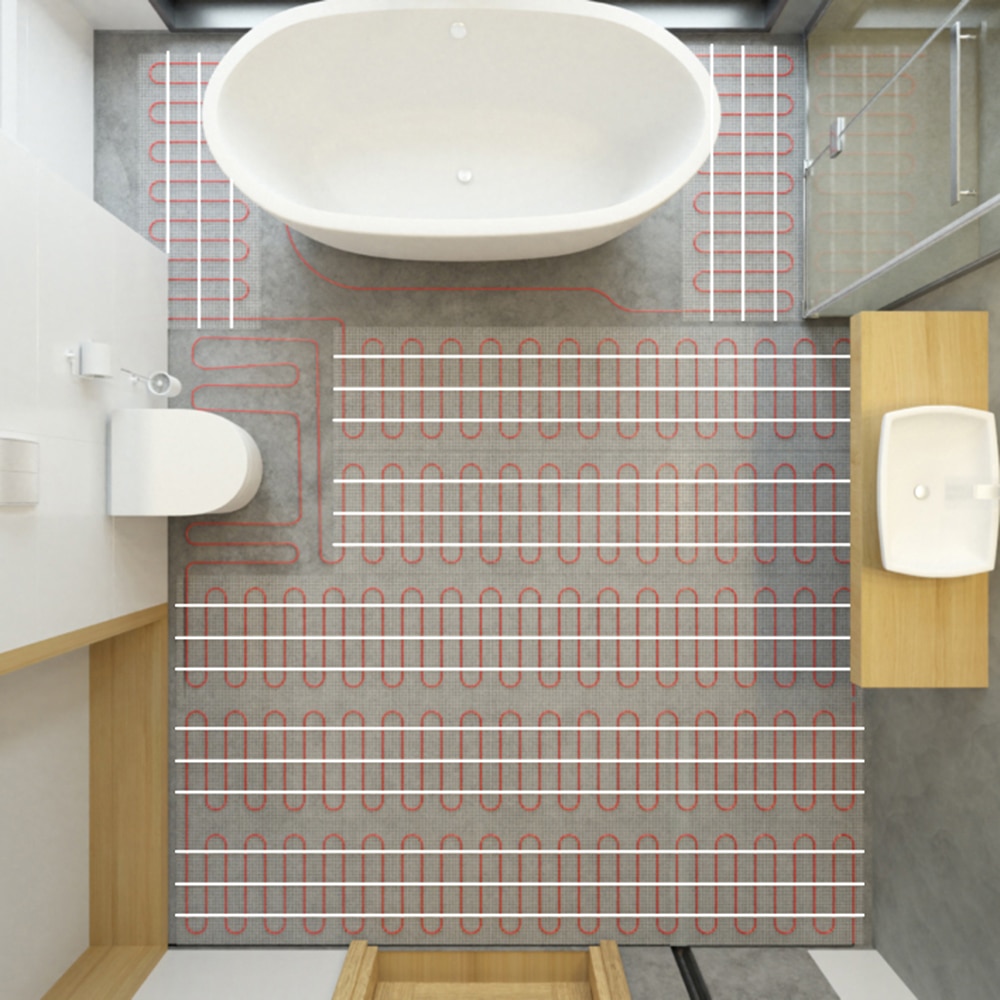 Tapis chauffant électrique par le sol 230V pour le réchauffement d'intérieur de salle de bains