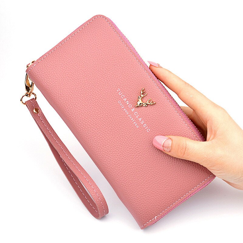 Women Female Purse Wallet Female PU Leather Long Wallet Purse Black / Red / Blue / Green / Gray Famous Brand