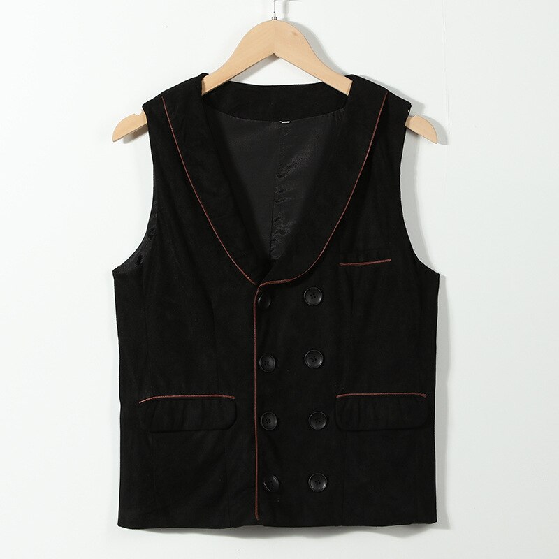 Herren Wildleder Weste Western Style - Vintage Anzugweste Ärmellos