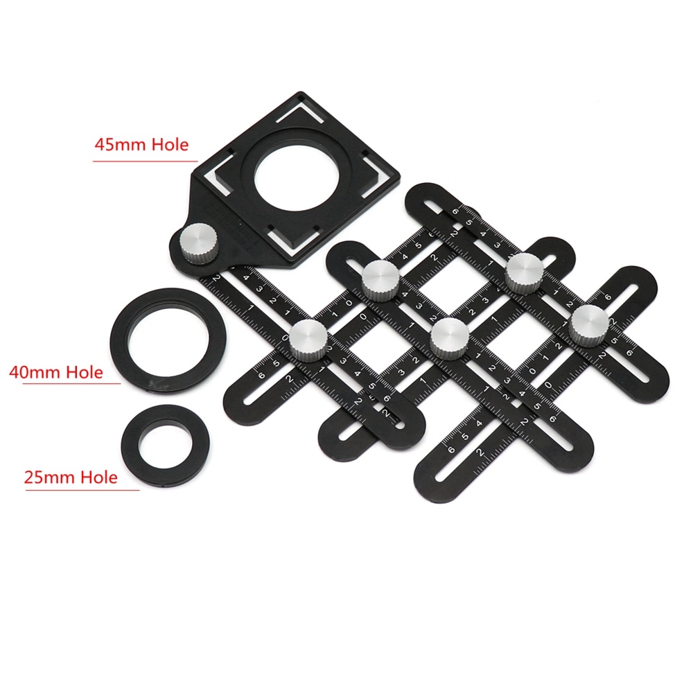 Adjustable Multi Angle Template Scale 6 Folding Four-Sided Rulers Measuring Tool