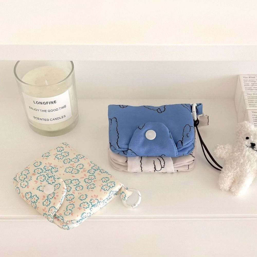 Cute Student Coin Purse Card Simplicity Floral Korean Wallet Card Holder for Girls Portable Cute Small Storage Bag