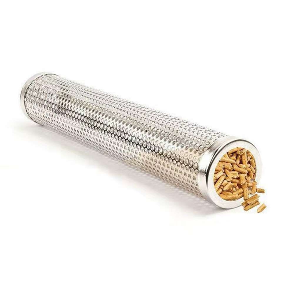 6inch Round BBQ Grill Cold Smoking Mesh Tube Smoke Generator Stainless Pellet Smoker