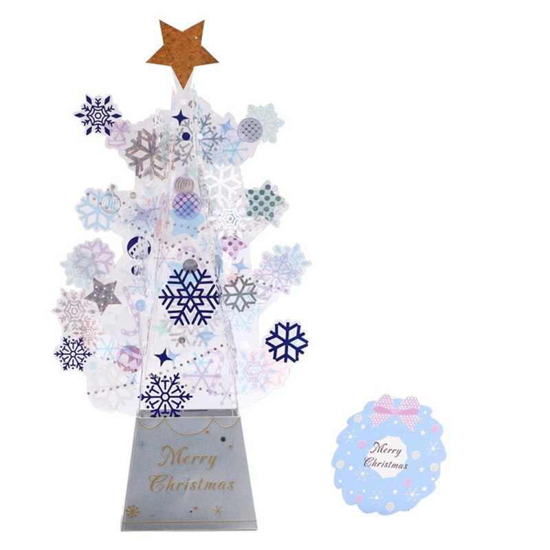 3D Pop-up Christmas Tree Castle Greeting Cards Birthday Postcards Invitations E7CB