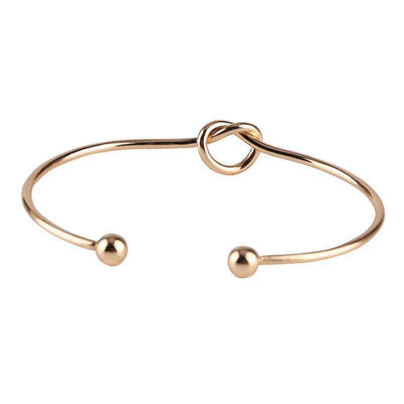 YISUYA Minimalisme Vrouwen Manchet Armbanden Bangle Geknoopt Hart Vorm Verzilverde Casual Charm Sieraden Valentijn Cadeau