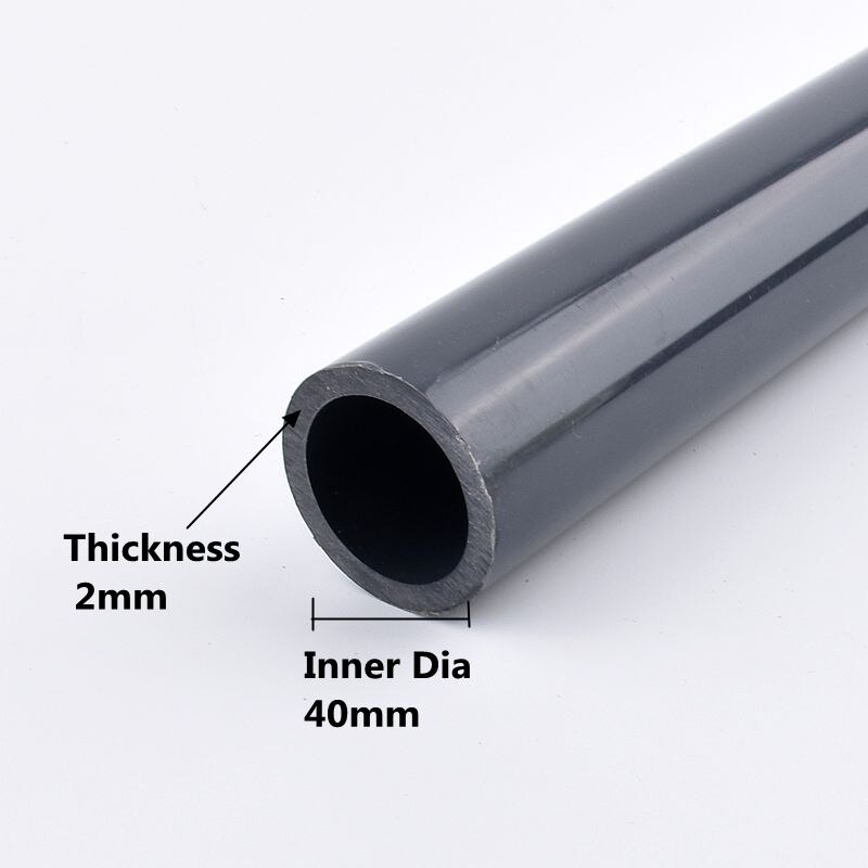 50cm Length OD20/25/32/40/50/63mm UPVC Dark Grey Pipe Plastic Pipe Aquarium Fish Tank Tube Garden Irrigation Watering Fittings: Outer Dia 40mm