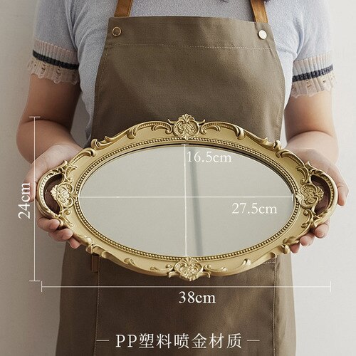 European Style Cake Stand Metal Dessert Wedding Fruit Candy Snack Cake Display Stand Afternoon Tea Plateau Tableware DG50TD: 38x24cm golden
