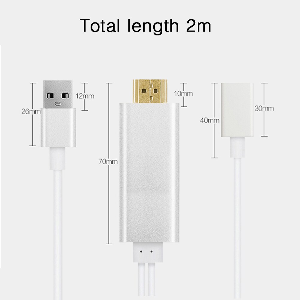 BYINTEK Adaptor Multi-Screen Cable for Projector to IOS Android Smartphone Tablet HDMI-Compatible