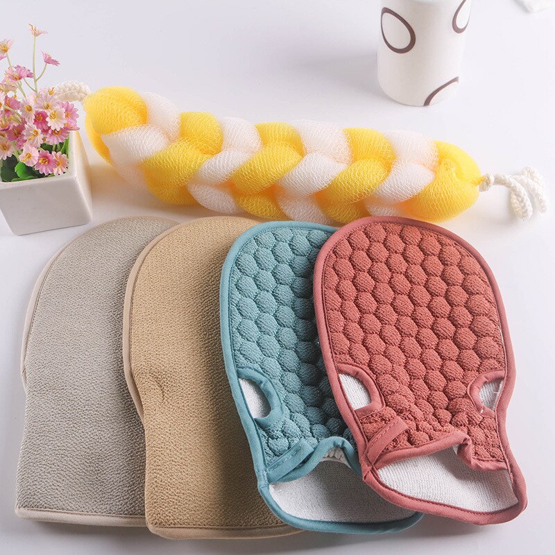 1PC Bath Body Shower Gloves Skin Exfoliating SPA Massage Mitt Lattice Particles Washcloth Body Scrubber Glove Bath for Showering