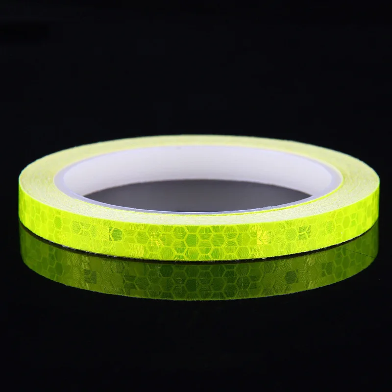 Pegatinas reflectantes para bicicleta, cinta fluorescente de 1cm x 8m, tiras de advertencia de seguridad, cintas de ciclismo para casco de bicicleta, motocicleta y Scooter: Verde