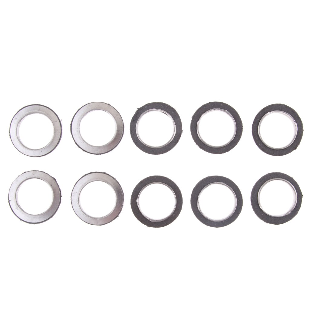 10x Silver Motorcycle Exhaust Pipe Gaskets For Yamaha 100 150 125cc Scooter