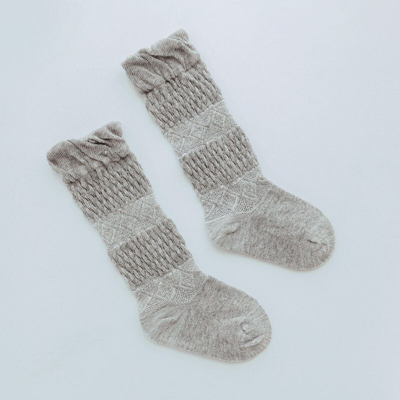 Summer Newborn Baby Socks Breathable Mesh Baby Girl Boy Knee Long Socks Soft Infant Baby Knee High Socks Stocking Sokken: gray