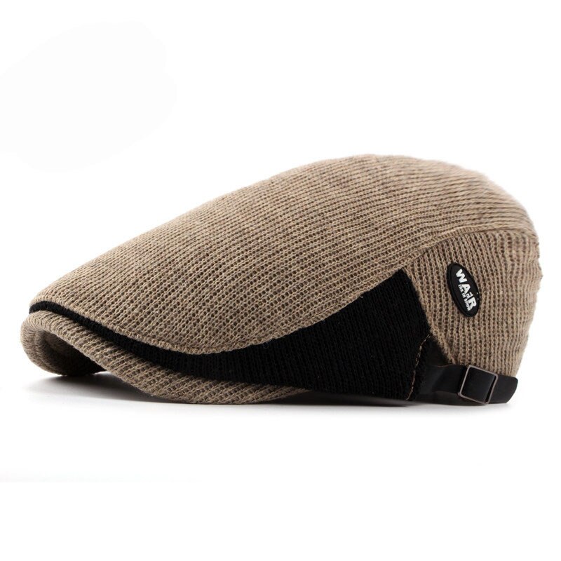 Boinas de lana para ancianos de mediana edad, gorro grueso a prueba de viento y frío, clásico británico, Retro, D18