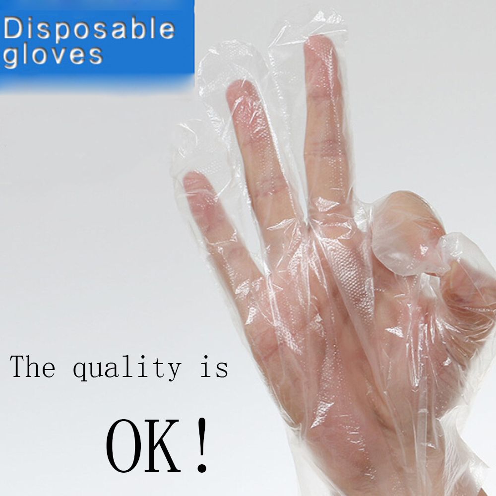 Trendy 100pcs Plastic Disposable Gloves Restaurant Home Service Catering Hygiene