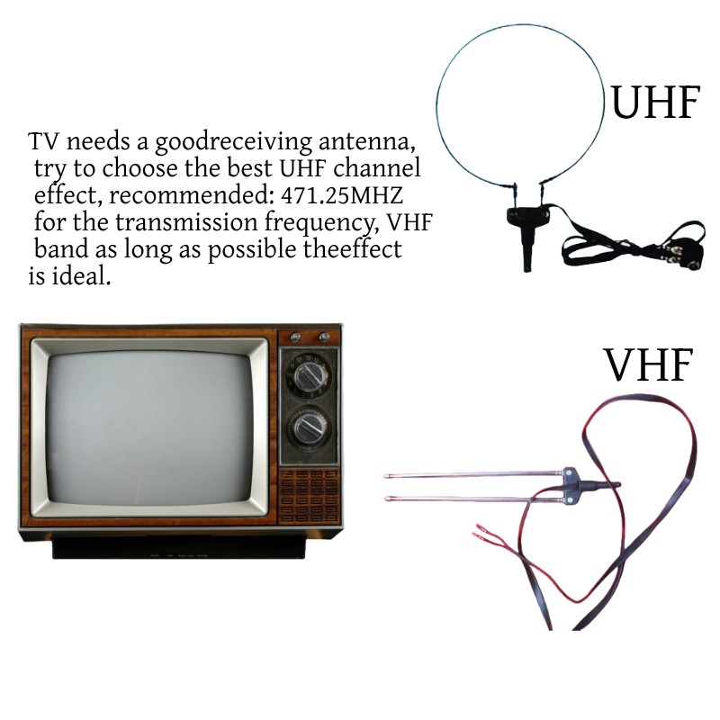 UHF 200mW Video Wireless Transmitter UHF Audio Video Transmitter AV Transmission Analog TV Sound Video signal Transmitter