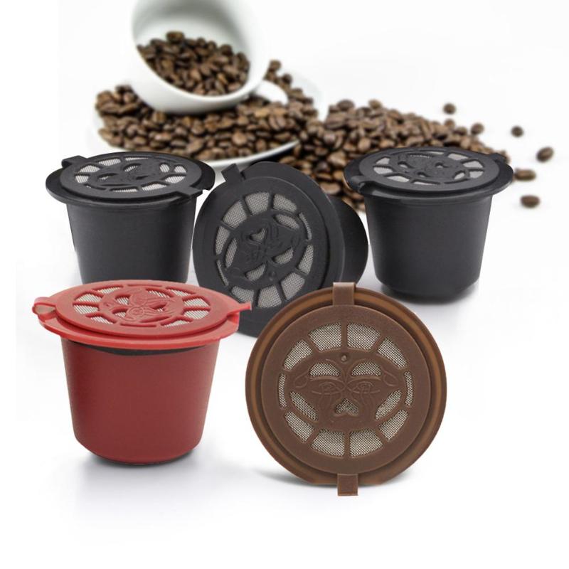 1PC Reusable Refillable Coffee Capsule With Spoon Plastic Coffee Filter Pod For Nespresso Machine Refill Coffee Capsule Filter
