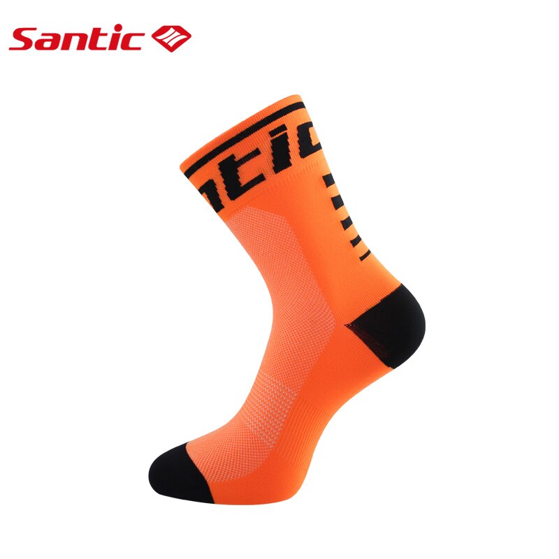 Santic-Calcetines de Ciclismo profesionales para hombre y mujer, medias transpirables antisudor para deportes al aire libre: orange