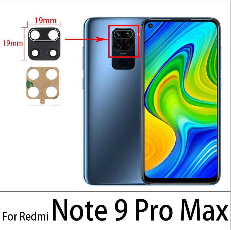 2Pcs， Original Camera Glass For Xiaomi Mi 8 10 Pro Lite Redmi 9C Note 11 6 7 8 9S 9 10 Pro 5G Max Back Camera Lens Glass + Glue: Note 9 pro Max