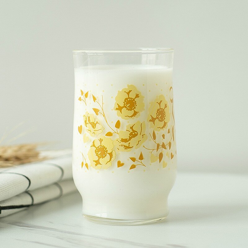 230ml japansk og koreansk glas klokkeblomst blomst gul blomsterkop varmebestandig mælkekop kaffekop juice kop fortykket kop