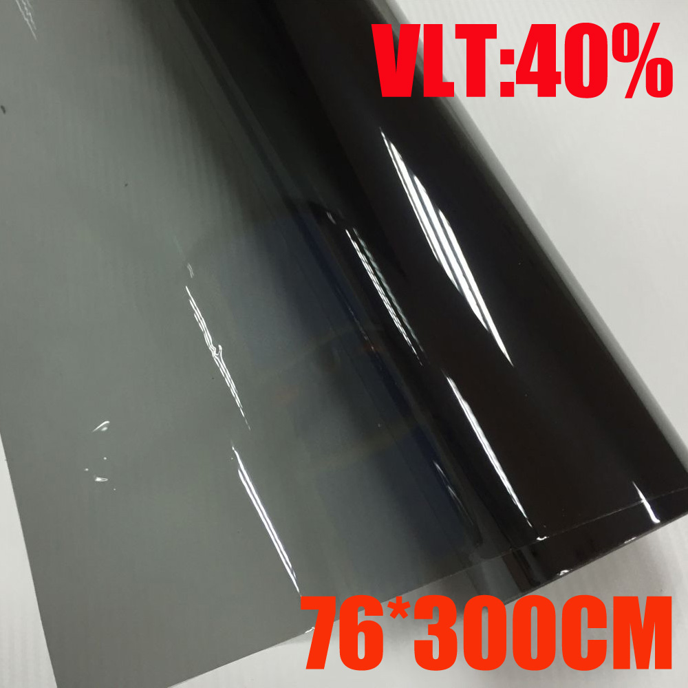 VLT 40% 76 cm x 300 cm/Roll Licht Zwart Autoruit Tint Film Glas 1 PLY Auto Auto huis Commerciële Zonne Bescherming Zomer