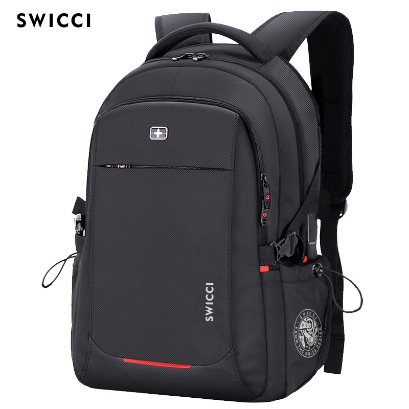 Travel 16 17.3 inch Laptop swiss Backpack USB Charging Anti-Theft Business Luggage Daypack for Men Women College School Bag: 17 Inches / Beige