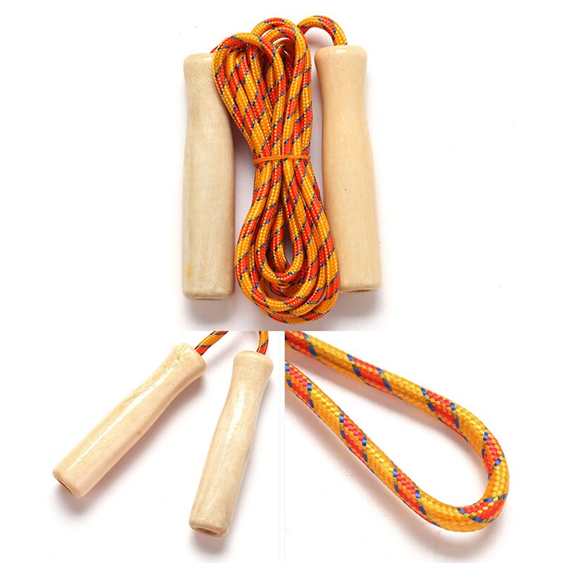 Pular corda punho de madeira pular corda 2.5m para estudantes de treinamento de fitness jogo do esporte crianças criança equipamento de fitness treinamento