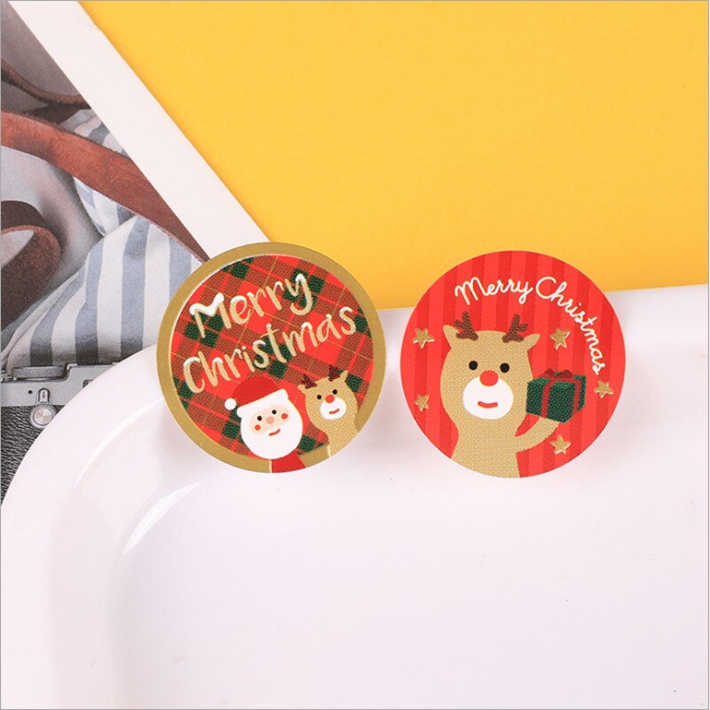 120pcs/pack Round cute kawaii Christmas sticker Santa Claus color multi-style sticker supply for chrismas