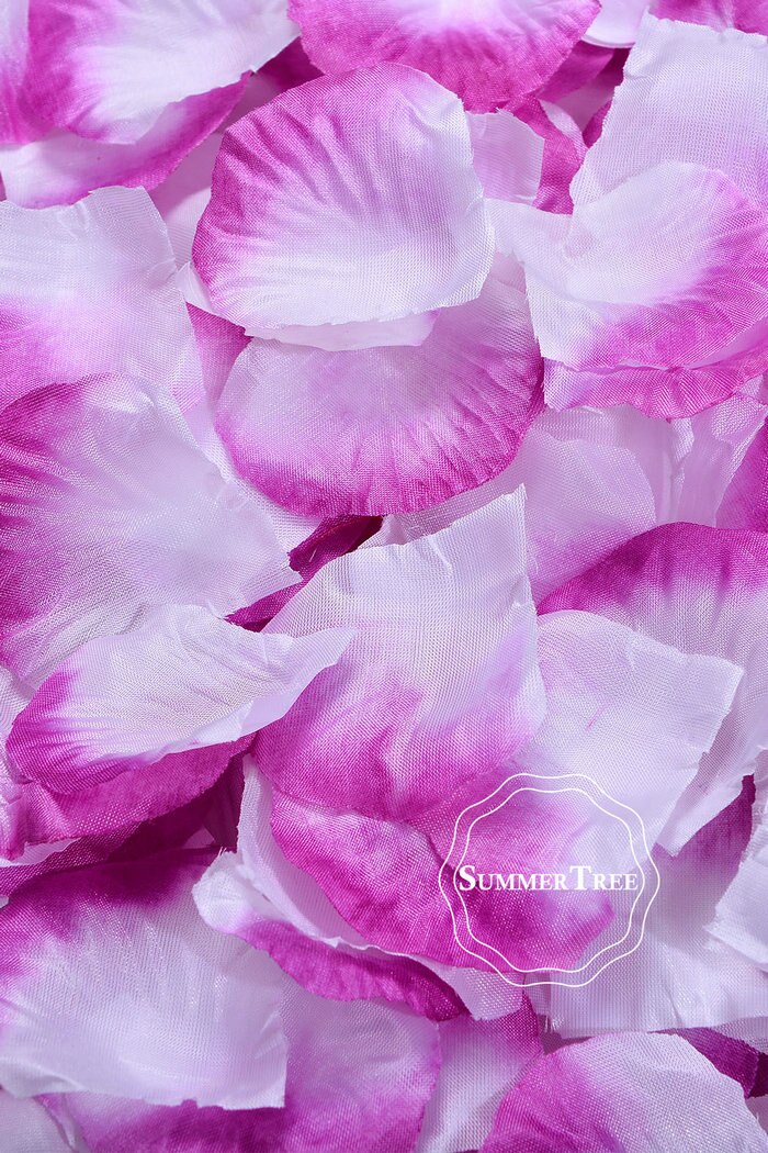 100 Stks/pak Zijden Rozenblaadjes Tafel Confetti Kunstbloem Baby Douche Ambachten Bruiloft Benodigdheden Party Kerst Venue Decor: White Purple