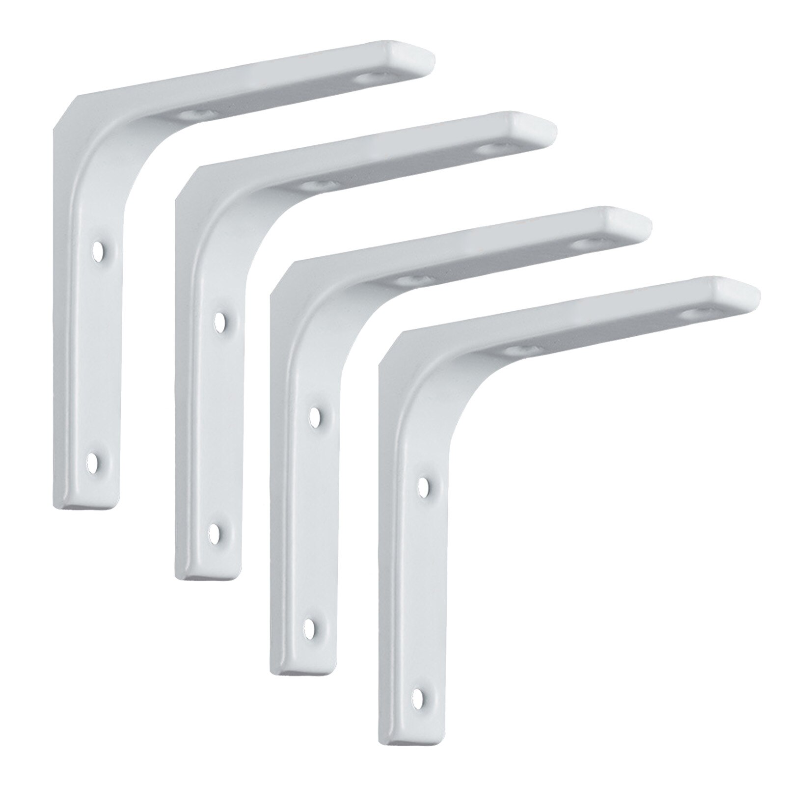 4pcs Corner Brace Support Shelf Bracket L Shaped Steel Home Decor Hardware Right Angle DIY Wall Mount Furniture Heavy Duty: White 100x100mm