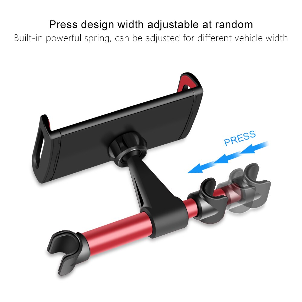 Un asiento de coche trasero almohada apoyo titular del teléfono del coche de montaje 360 ajustable para panel plano móvil soporte para iphone Samsung ipad honor