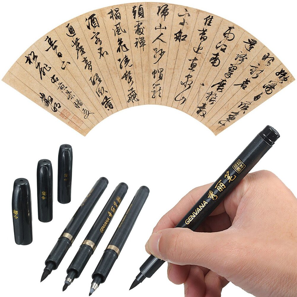 L/M/S 1 Set Chinese Japanese Calligraphy Shodo Brush Ink Pen Write Drawing Craft