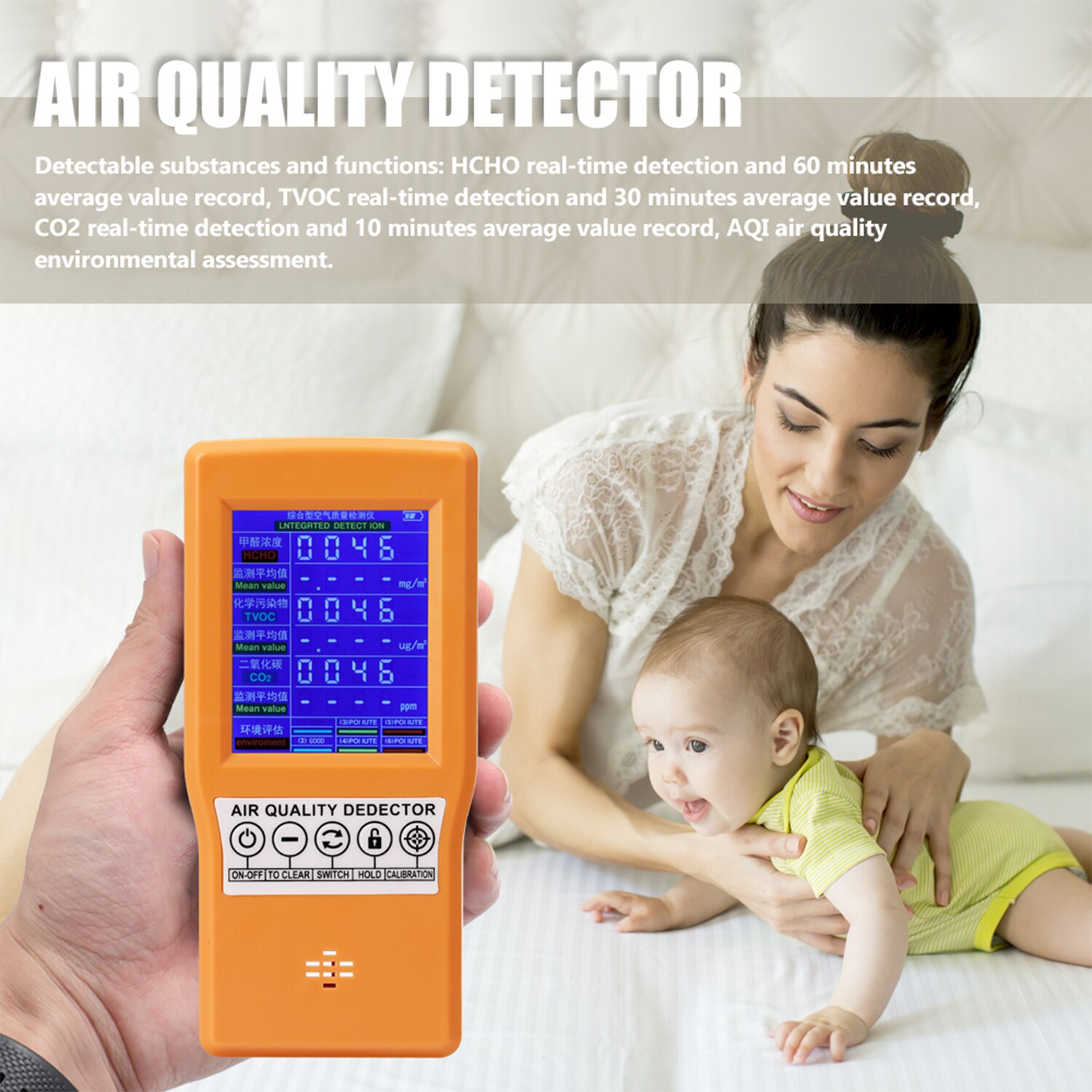 JSM-131 SC Luft Detektor CO2 Meter Digital Anzeige Hohe Genauigkeit HCHO TVOC CO2 Detektor Luft Analyzer Monitor