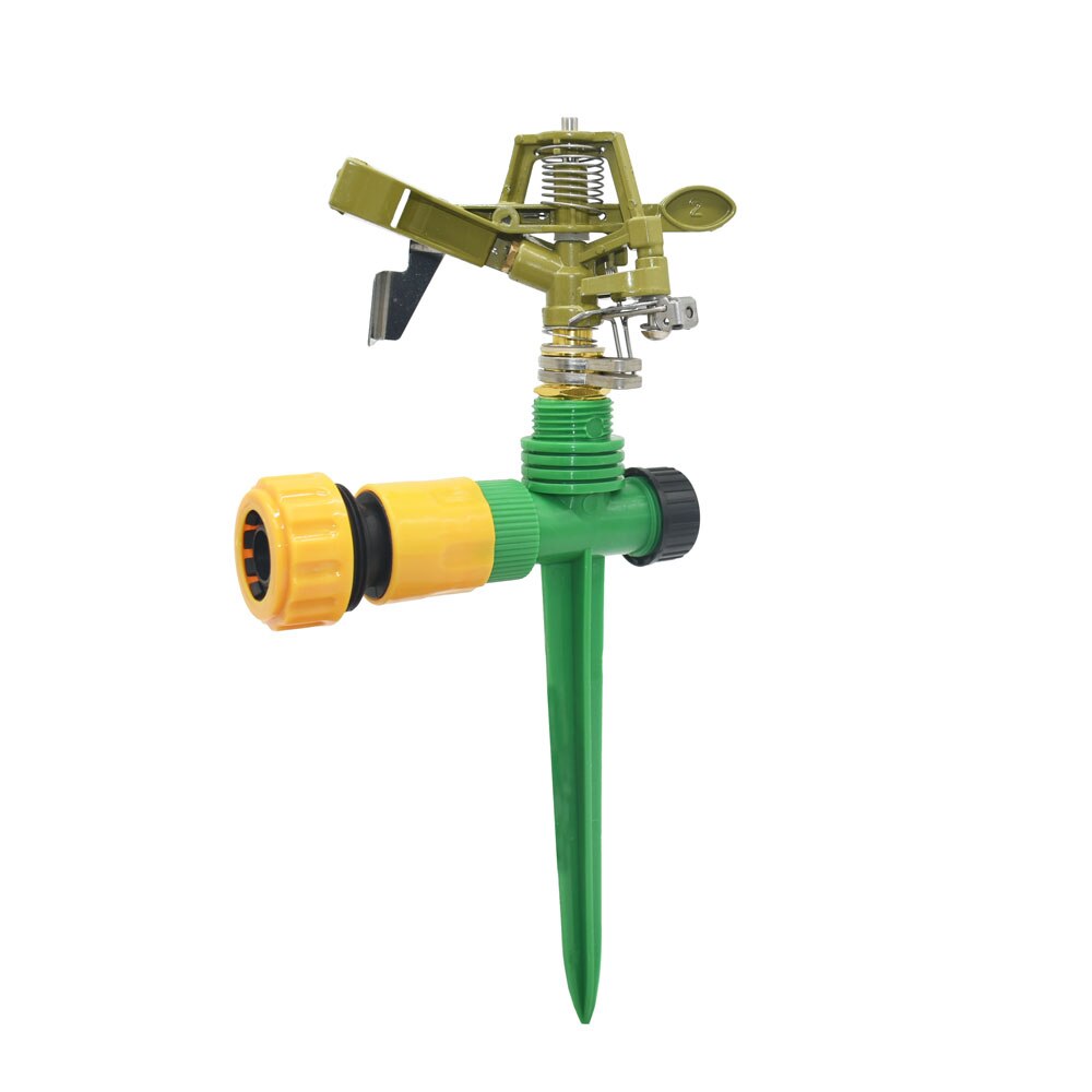 Aspersores rotativos de Metal para césped y jardín, rociador automático de 360 grados para granja, agua de riego con soporte de boquilla: I