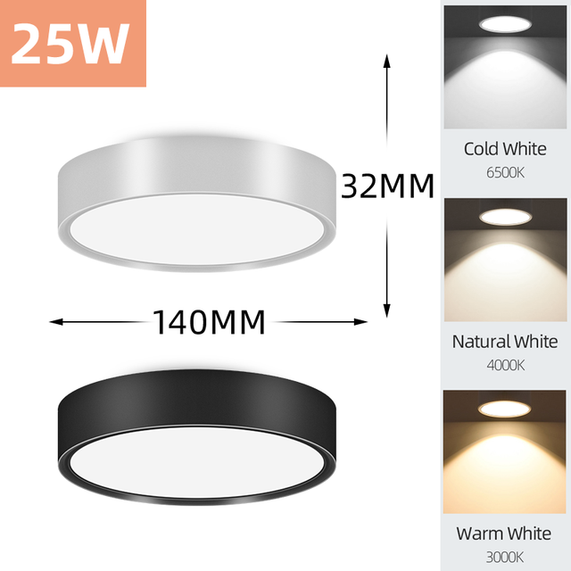 Foco de techo LED para sala de estar y cocina, luz de pista alargada montada en superficie, accesorio de aluminio plegable, 220V: TYPE C 25W / Neutral White / Negro