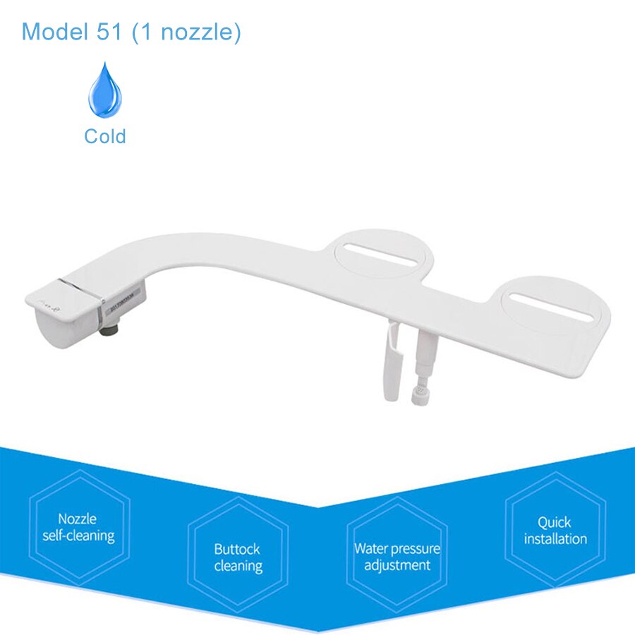 Toilet Seat with Bidet Fresh Water Spray and Self-Cleaning Nozzle and Hygienic Protection Grille, Not Electro-Mechanical Easy: M51 3-8