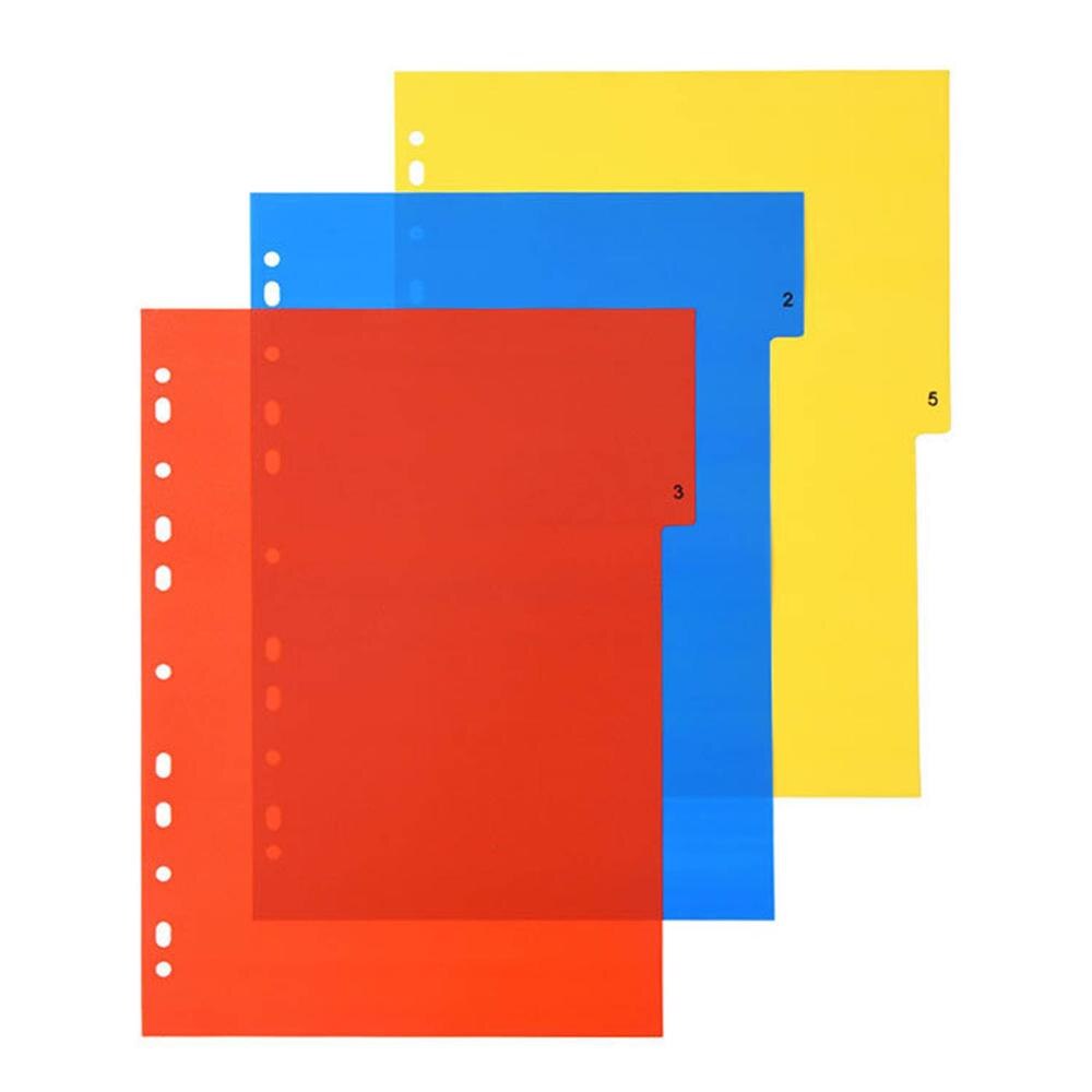 5 Sets A4 Size Plastic Binder Index Dividers whih 12 Tabs for Home School Office Library Workplace Business Supplies