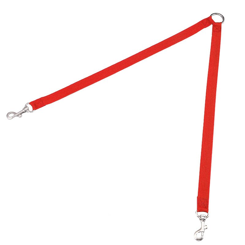 WALK 2 Two DOGS Leash COUPLER Double Twin Lead Walking Leash Dog Collar Bulldog Pet Accessories: Red