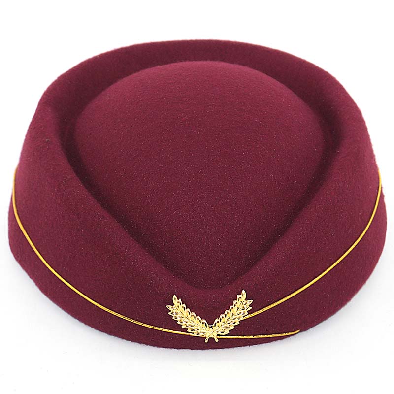 Efterår forår stewardesse uld baret kasket hat damebetter alle matchede: Rødvin