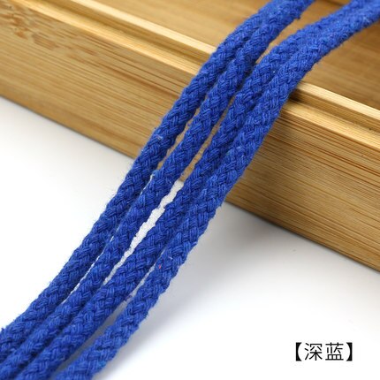 5mm Katoenen Touw Craft Decoratieve Twisted Cord Touw voor Handgemaakte Decoratie DIY Lanyard Ficelles Couleurs Draad Koord 5yards: blue