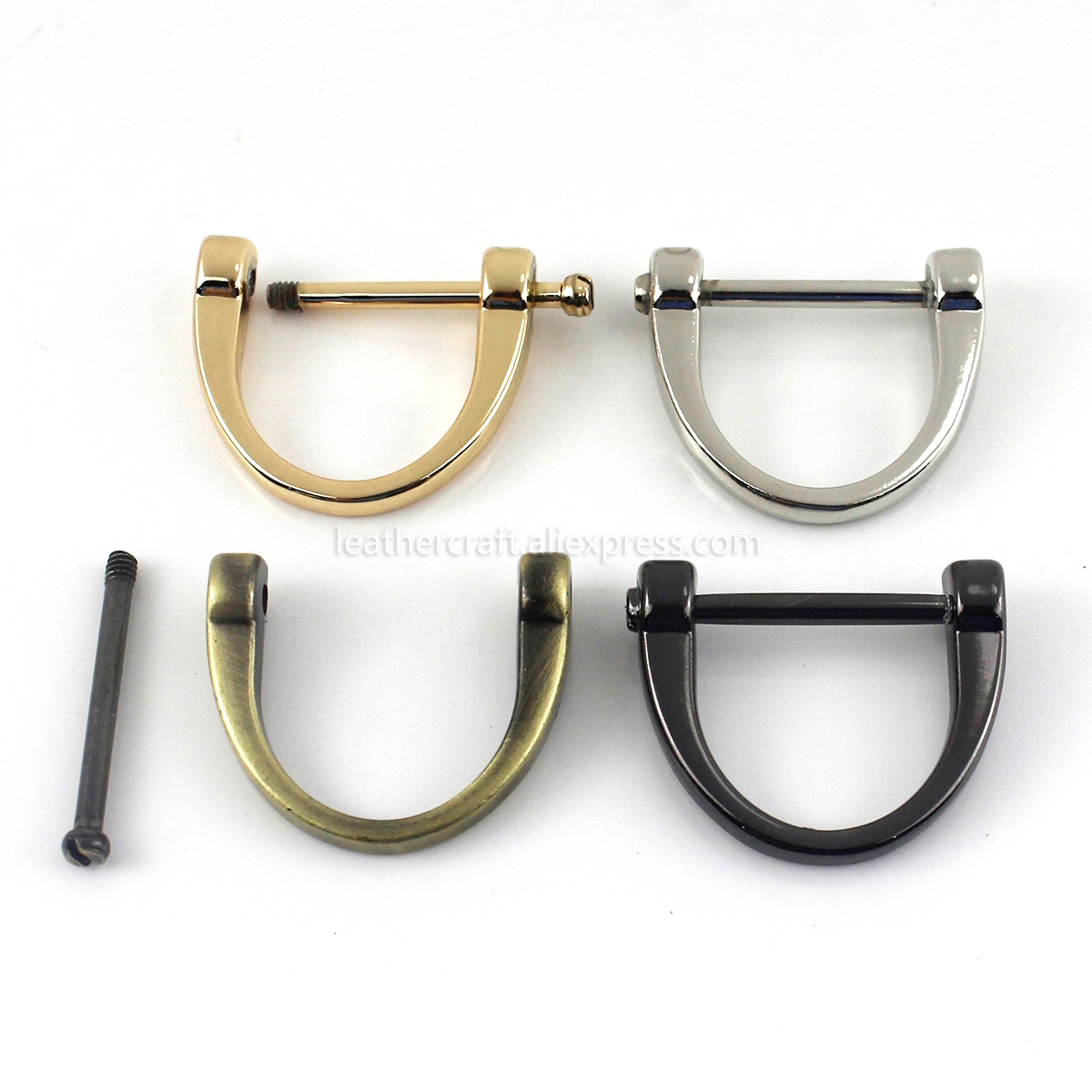 1Pcs Metalen Afneembare Open Schroef Dee D Ring Gesp Sluiting Sluiting Voor Leer Craft Tas Riem Riem Handvat Schouder singels