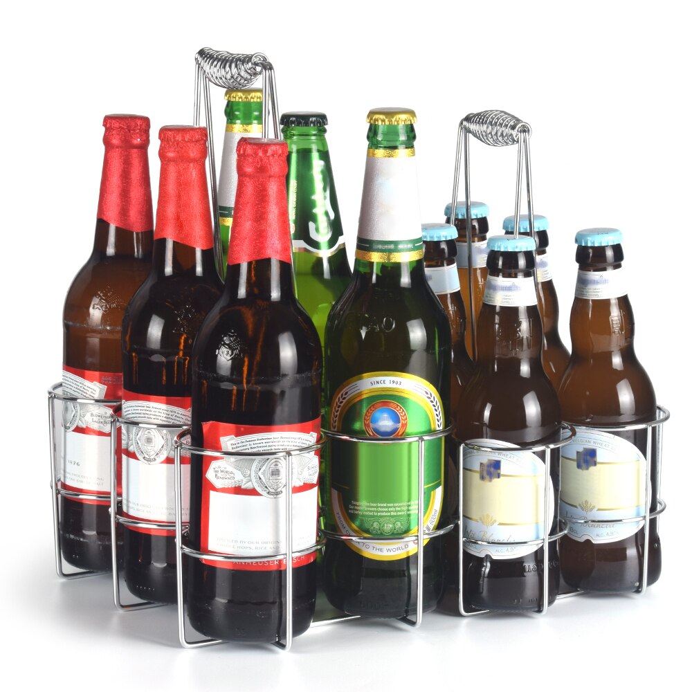6 Beer Bottle Holder Party Beer Can Basket Rack Wi... – Grandado