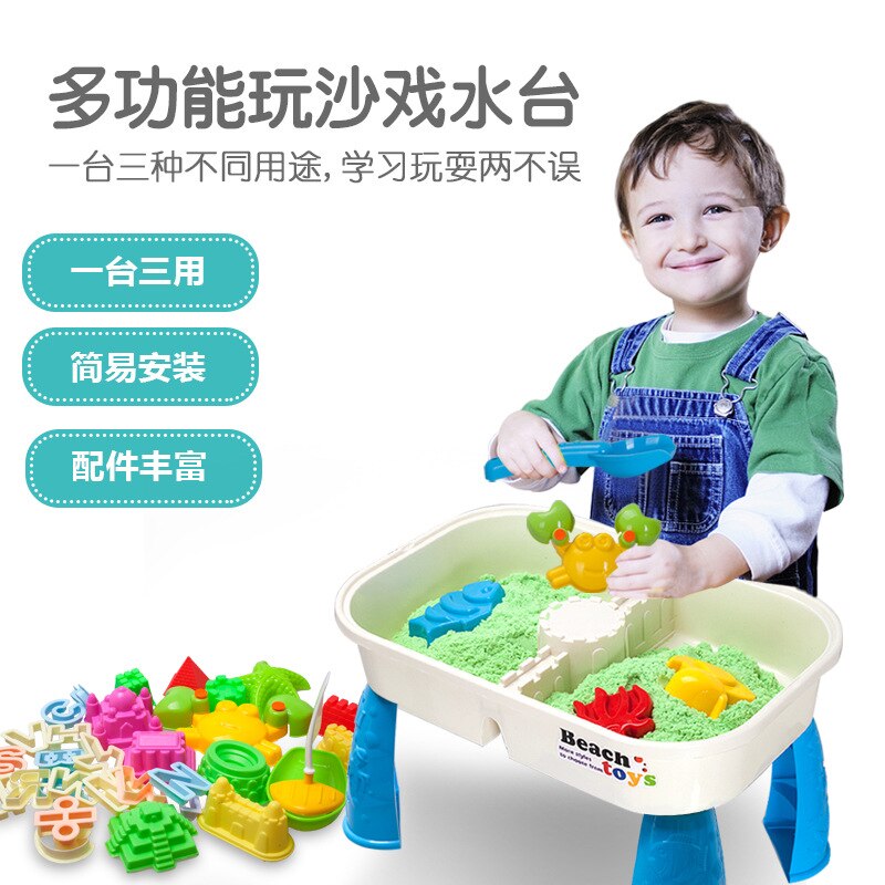 2 In 1 Zomer Outdoor Strand Zandbak Speelgoed Zand Emmer Water Wiel Tafel Play Set Speelgoed Kinderen Leren Onderwijs Speelgoed