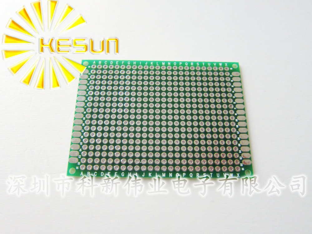 50 stks x 5x7 cm PROTOTYPE PCB 2 layer 5*7 panel Universal Board 2.54mm Dubbele side Green Board Connector