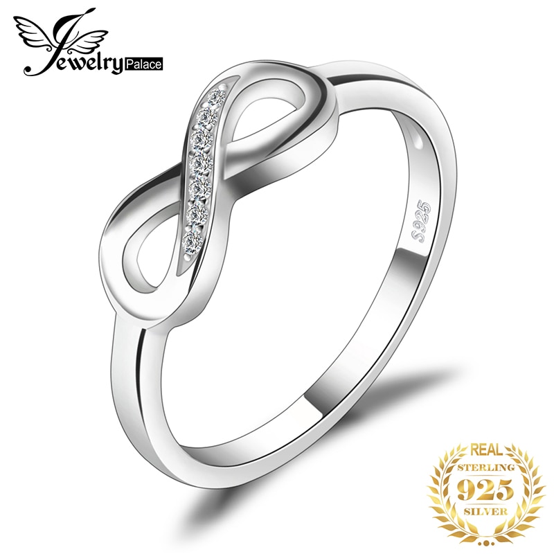 JewelryPalace Unendlichkeit Jahrestag Zirkonia Ringe 925 Sterling Silber Ringe für Frauen Silber 925 Schmuck Edlen Schmuck